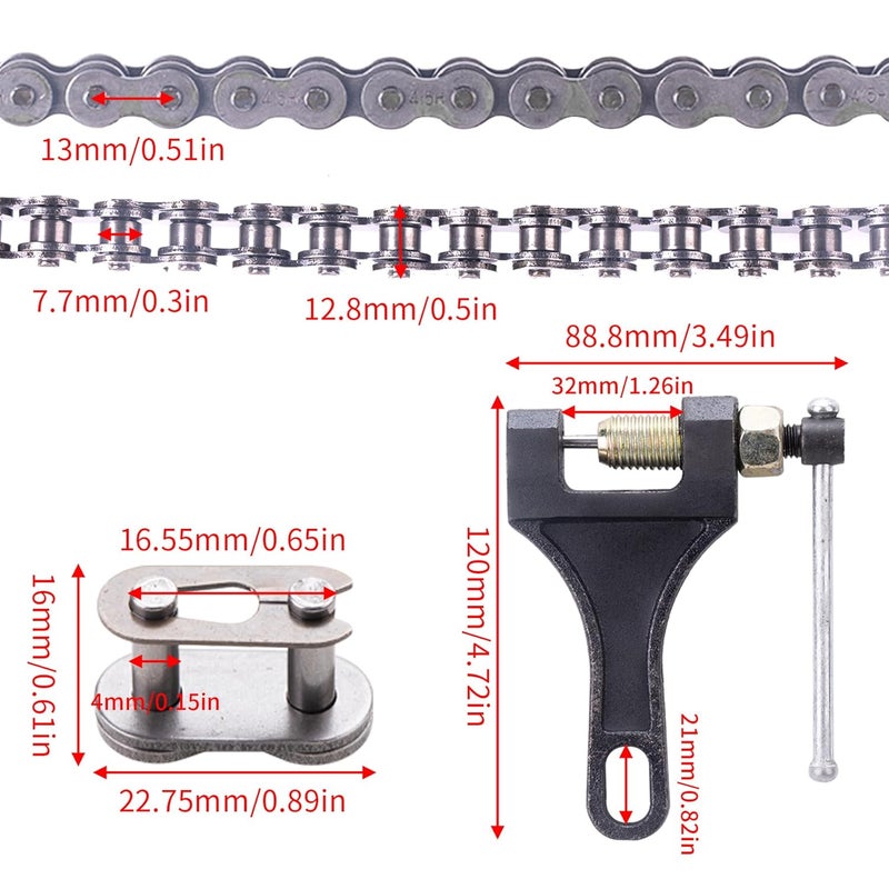 MRELC 415H-110L Chain +Chain Breaker fit for 49cc 60cc 66cc 80cc 2-Stroke Engine Motor Motorized Bicycle Bike Heavy Duty Chain High Power Racing Parts - Image 2